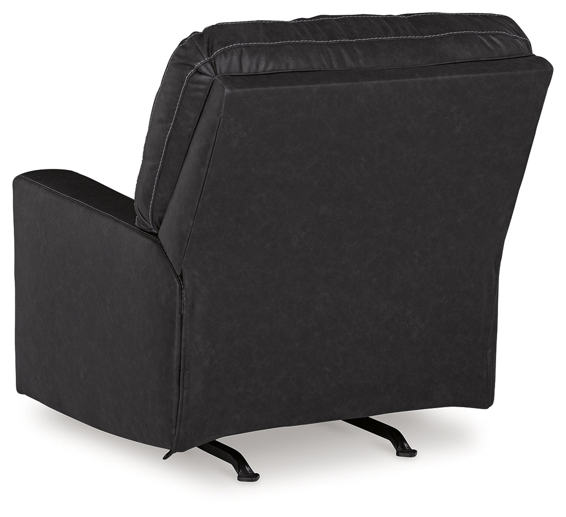 Barlin Mills Carbon Faux Leather Recliner back view