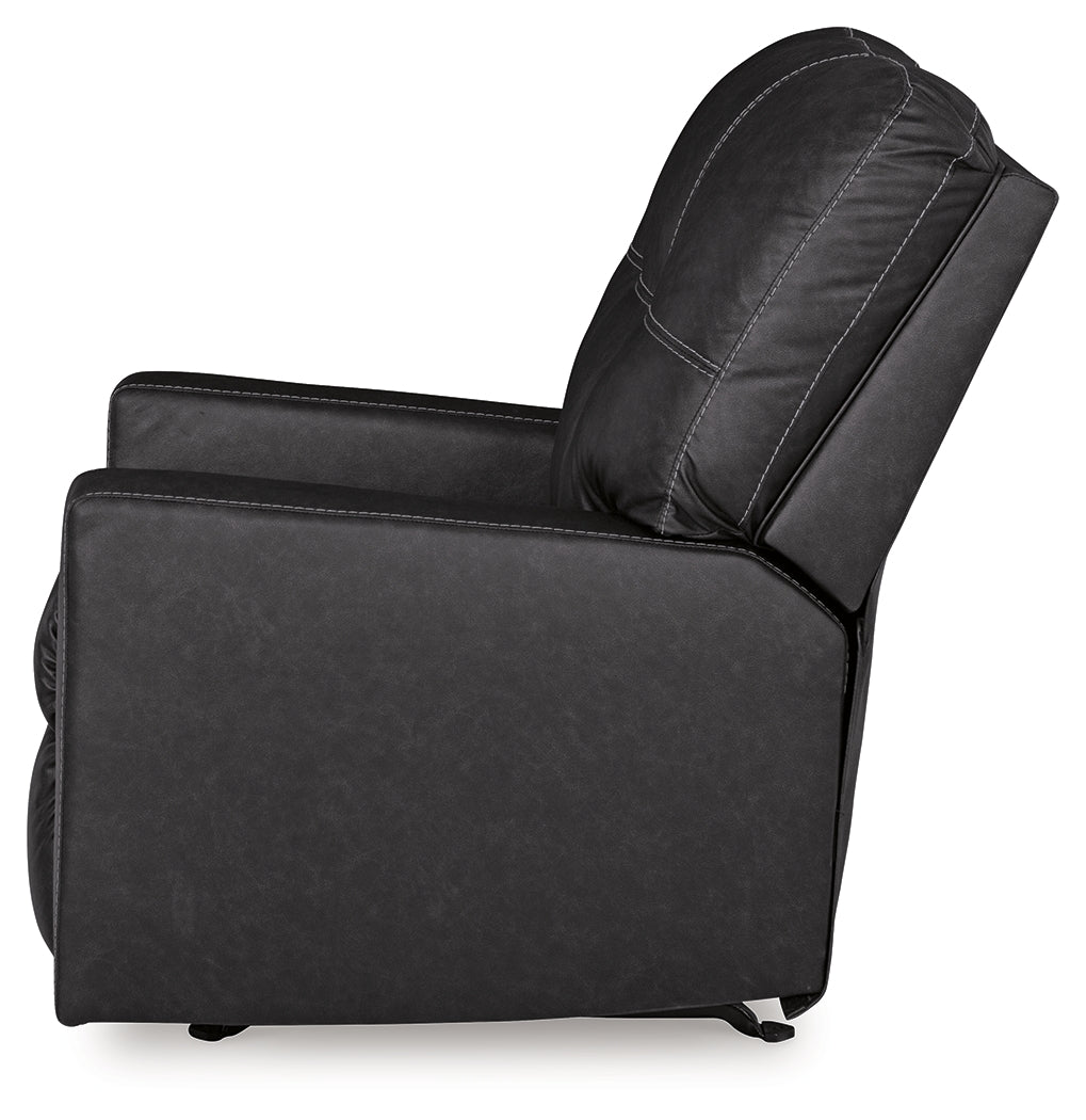 Barlin Mills Carbon Faux Leather Recliner alternate side view