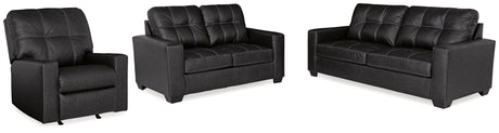Barlin Carbon Mills reclining loveseat side view