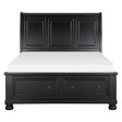 Laurelin Black Queen Sleigh Storage Bed front view