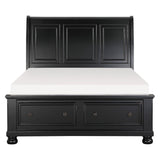 Laurelin Black Queen Sleigh Storage Bed front view