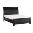 Laurelin Black King Sleigh Platform Storage Bed side view