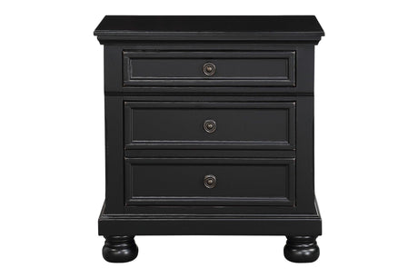 front view of Laurelin Black Storage Bedroom Set nightstand