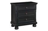 side view of Laurelin Black Storage Bedroom Set nightstand
