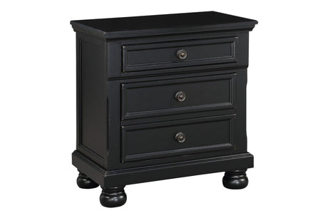 side view of Laurelin Black Storage Bedroom Set nightstand