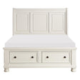 Laurelin White Queen Sleigh Platform Bed front view