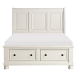Laurelin White Queen Sleigh Platform Bed front view