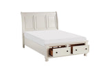 Open storage drawer on Laurelin White sleigh bed