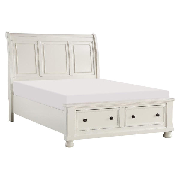 Laurelin White Queen Sleigh Platform Bed side view