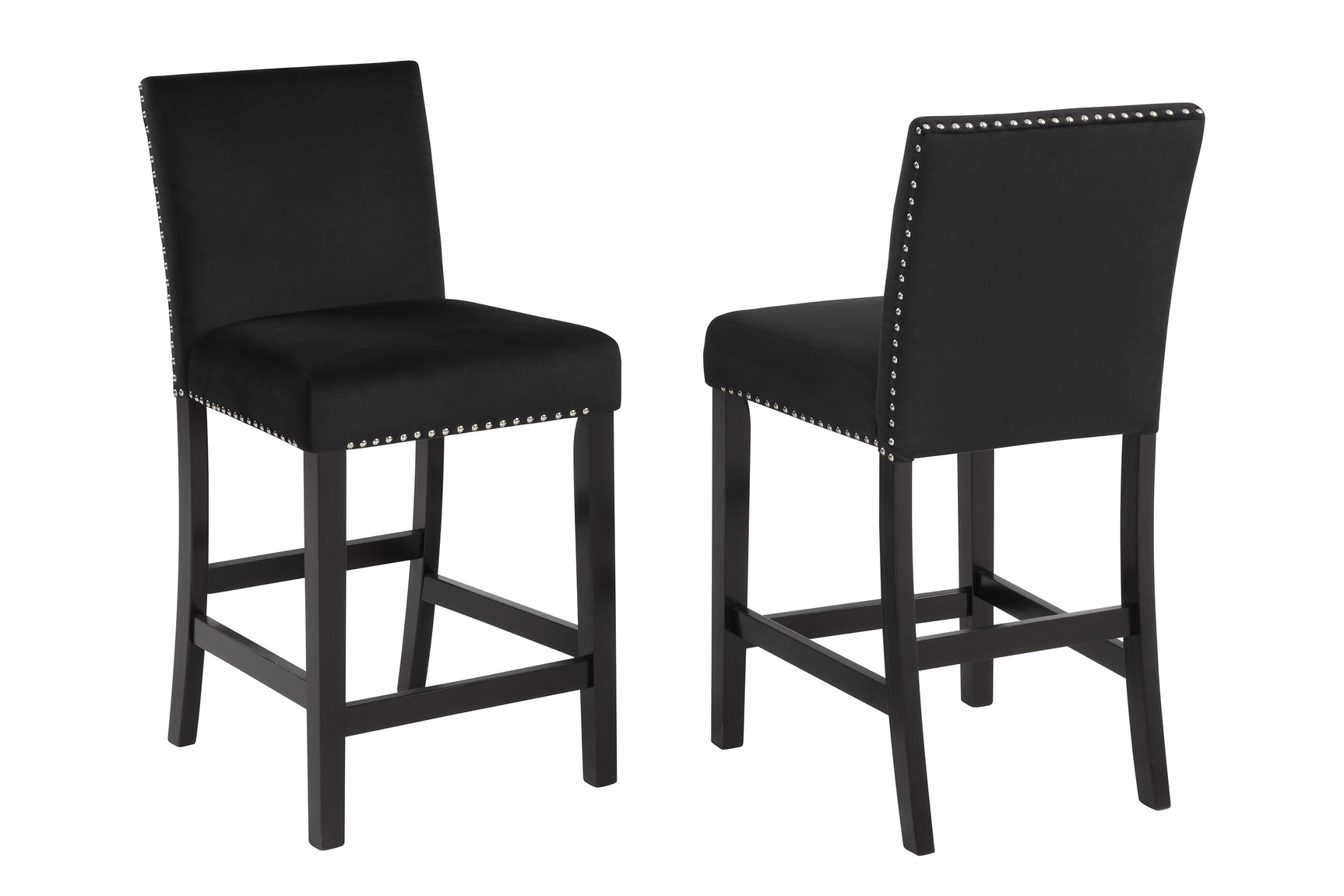 Close-up of fabric detail on Lennon Black Upholstered Counter Height Dining Set