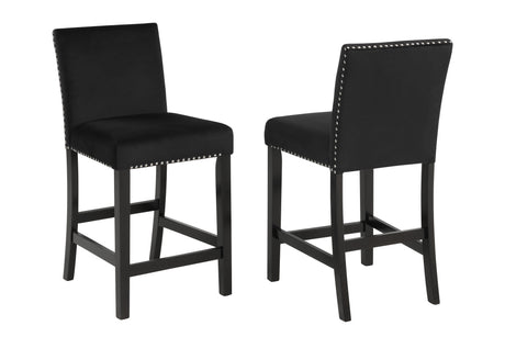 Close-up of fabric detail on Lennon Black Upholstered Counter Height Dining Set