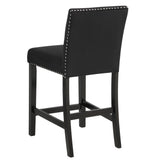 Front view of Lennon Black Upholstered Counter Height Dining Set chairs