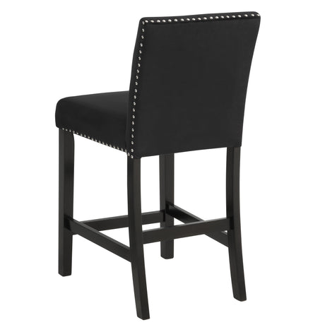 Front view of Lennon Black Upholstered Counter Height Dining Set chairs