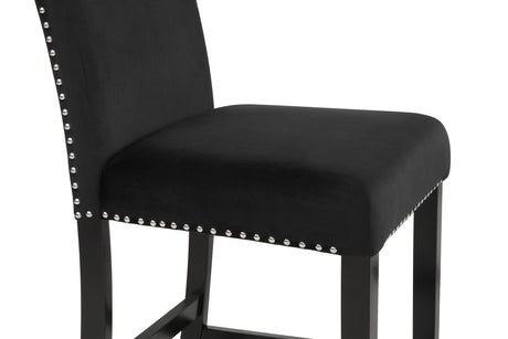 Side angle of a chair from Lennon Black Upholstered Counter Height Dining Set