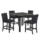 Side view of Lennon Black Upholstered Counter Height Dining Set