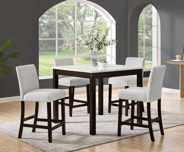 Lennon 5-Piece Brown Counter Height Dining Set from Decor Furniture