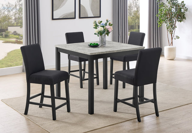 Lennon 5-Piece Concrete Counter Height Dining Set from Decor Furniture