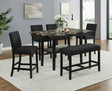 Marbel Faux Marble Counter Height Dining Set 5-Piece With Bench, Gold Black from Decor Furniture