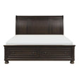 Begonia grayish brown queen platform bed front view