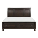Begonia grayish brown queen platform bed front view