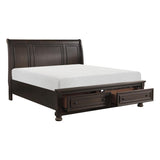 Open footboard storage drawers on Begonia Platform Bed