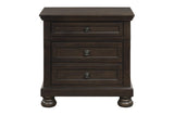 front side view of Begonia Gray Brown Storage Sleigh Bedroom Set bed