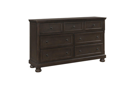 side profile main view of Begonia Gray Brown Storage Sleigh Bedroom Set bed