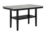 Side view of Marbel Light Gray Faux Marble Counter Height Dining Set
