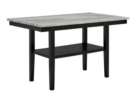 Side view of Marbel Light Gray Faux Marble Counter Height Dining Set