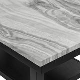 Marbel Light Gray Faux Marble Counter Height Dining Set main angle