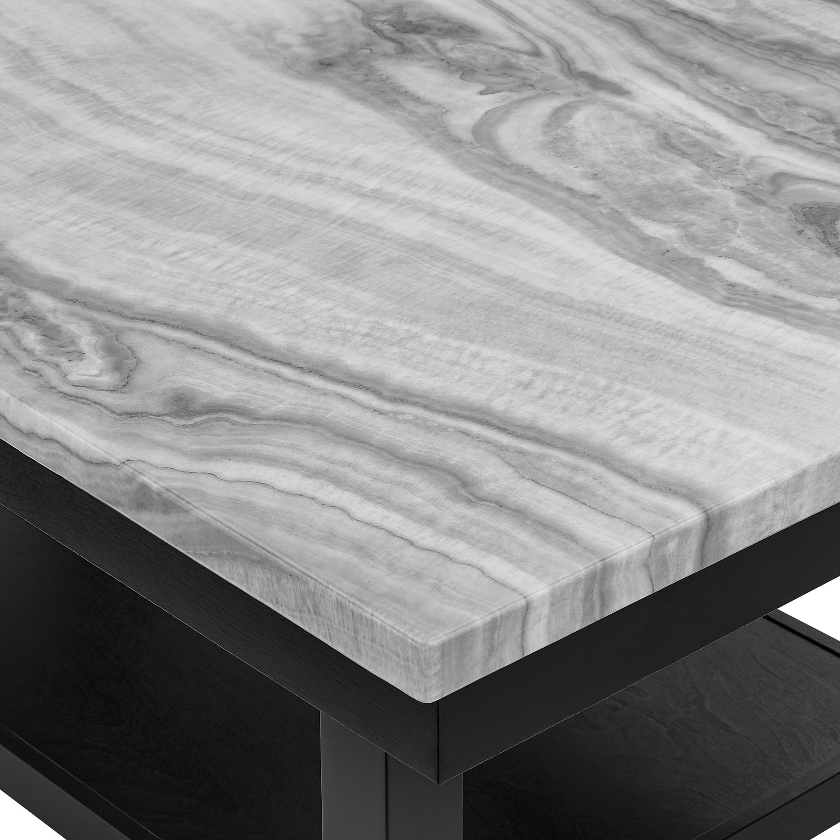 Marbel Light Gray Faux Marble Counter Height Dining Set main angle