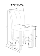 front view of side chair seating