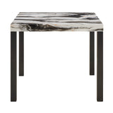 angle view of Vega Brown Faux Marble Counter Height Dining Table