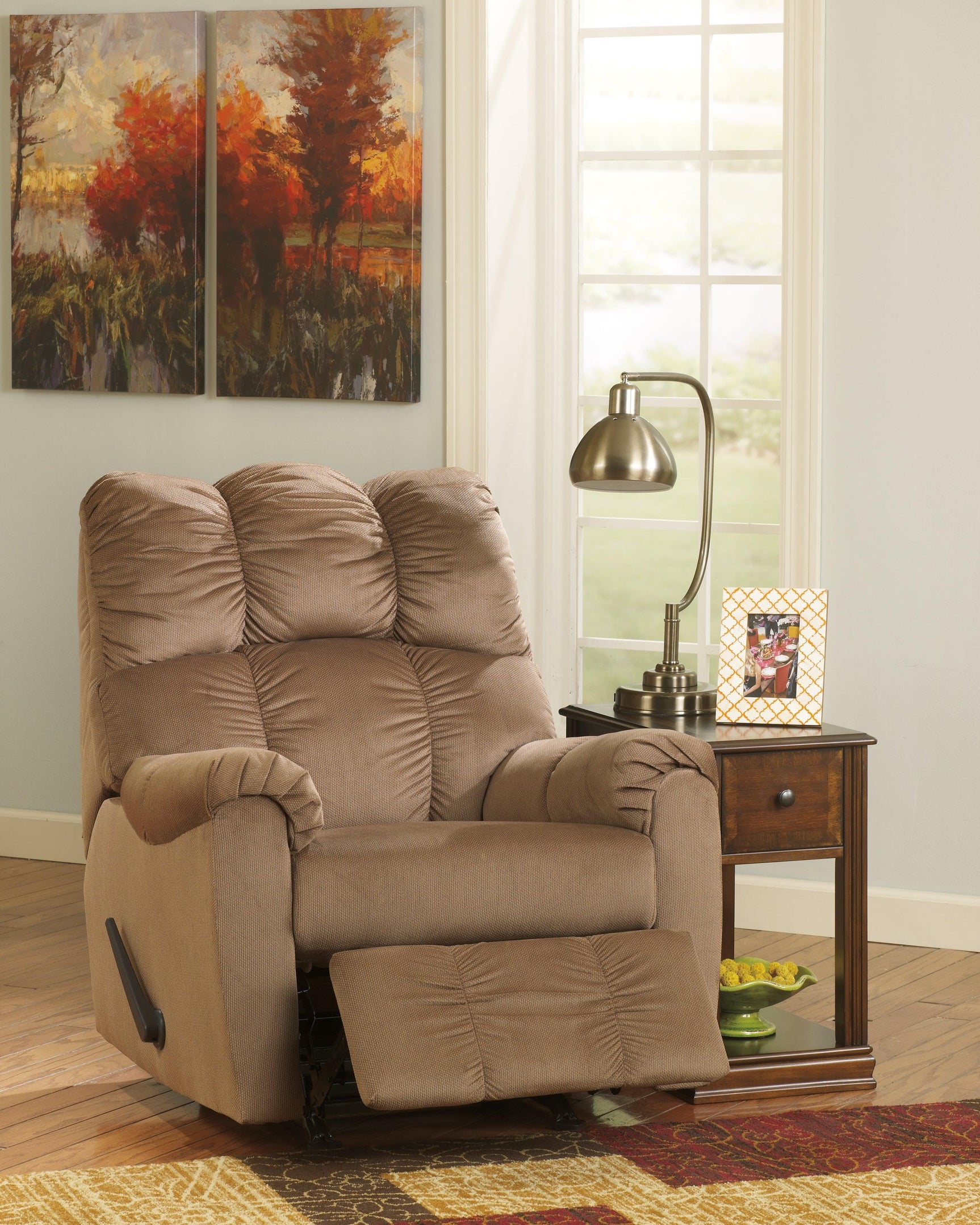 Breegin Brown Chairside End Table fully assembled