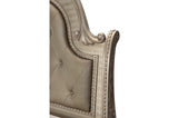 Close-up of sleigh bed molding detail