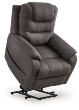 Alternate angle of Snowfield Gunmetal Faux Leather Power Lift Recliner