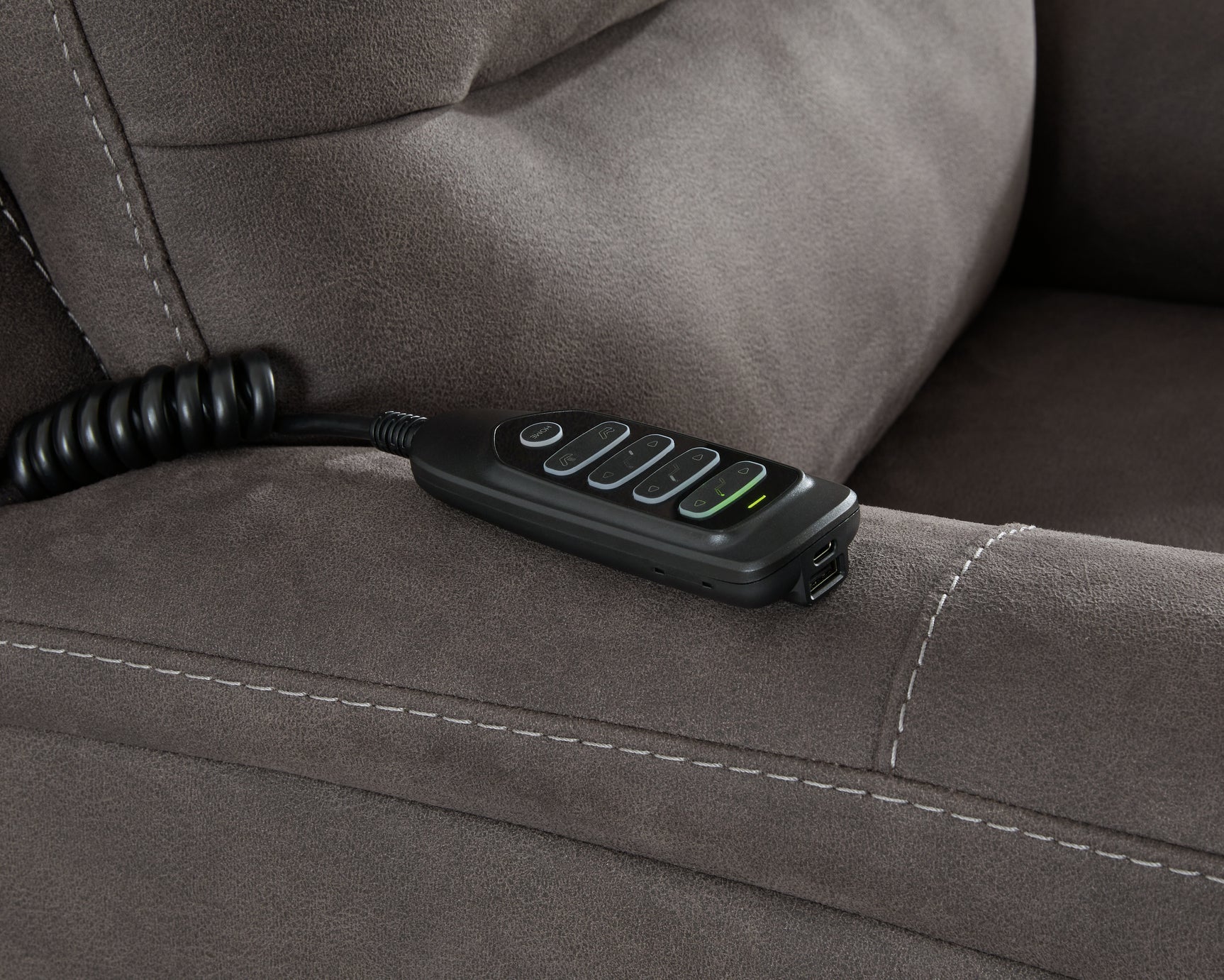 Close up of control wand on Snowfield Power Lift Recliner