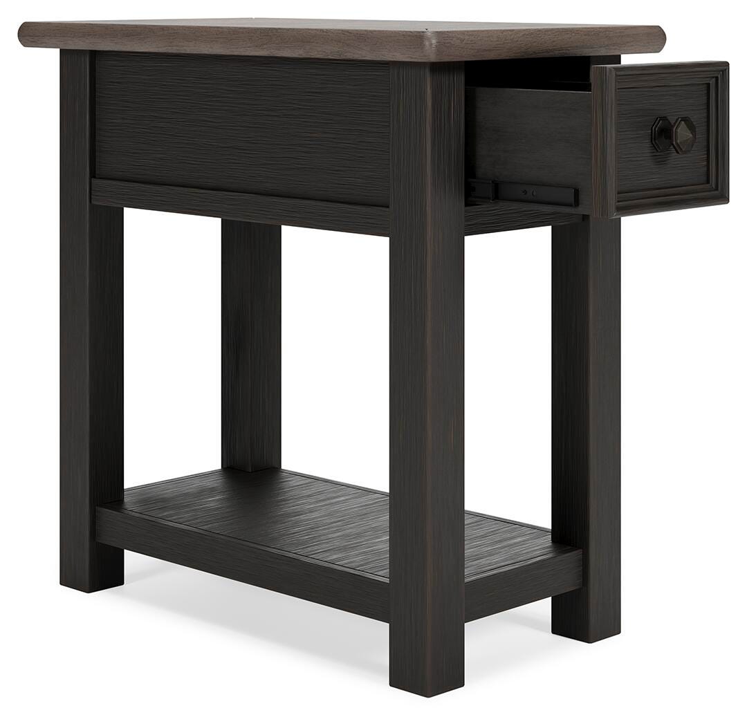 Tyler Grayish Brown/Black Creek 2 End Tables — angled view