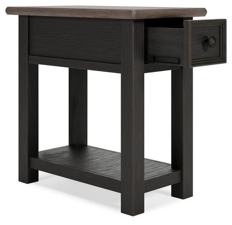 Tyler Grayish Brown/Black Creek 2 End Tables — angled view