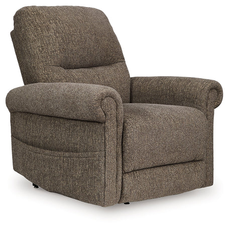 Aureta Earth Performance Fabric power lift recliner front closed view