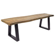 Selwyn Live Edge Solid Wood Dining Bench Light Sheesham — product view