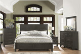 Blaire Farm Charcoal Gray Panel Bed bedroom view