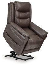 Main front angle of Oatman Umber power lift recliner