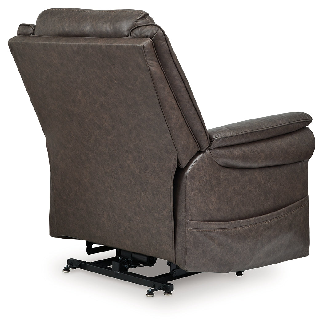 Back view of Oatman Umber power lift recliner