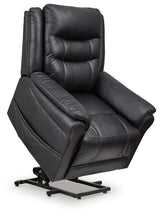 Oatman Carbon power lift recliner angled front view