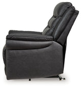 Alternate side view of Oatman Carbon power lift recliner