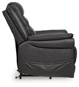 Side profile of Oatman Carbon power lift recliner