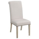 Chair detail of Florence Rustic Honey Round Dining Room Set