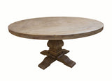 Florence Double Pedestal Dining Table Rustic Smoke - extended leaf added