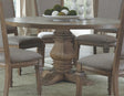 Florence Round Pedestal Dining Table Rustic Smoke angled view